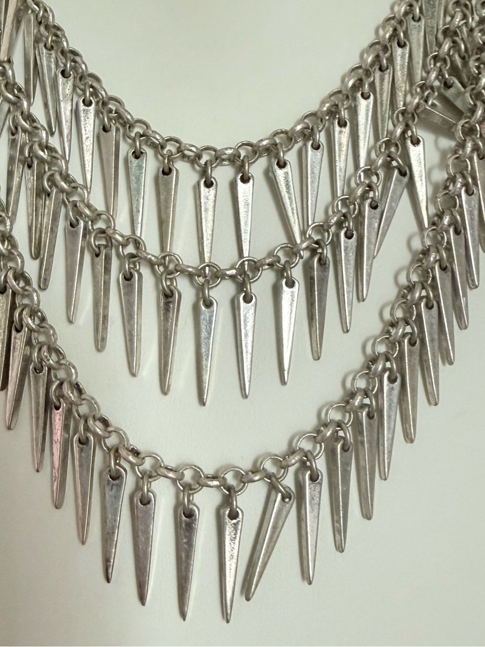 Jenny Bird Silver Triple-Layer Spike Necklace - Picture 3 of 8